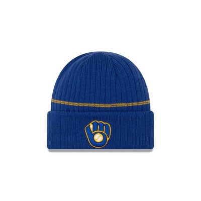 Blue Milwaukee Brewers Hat - New Era MLB Alt Sport Knit Beanie USA6291804